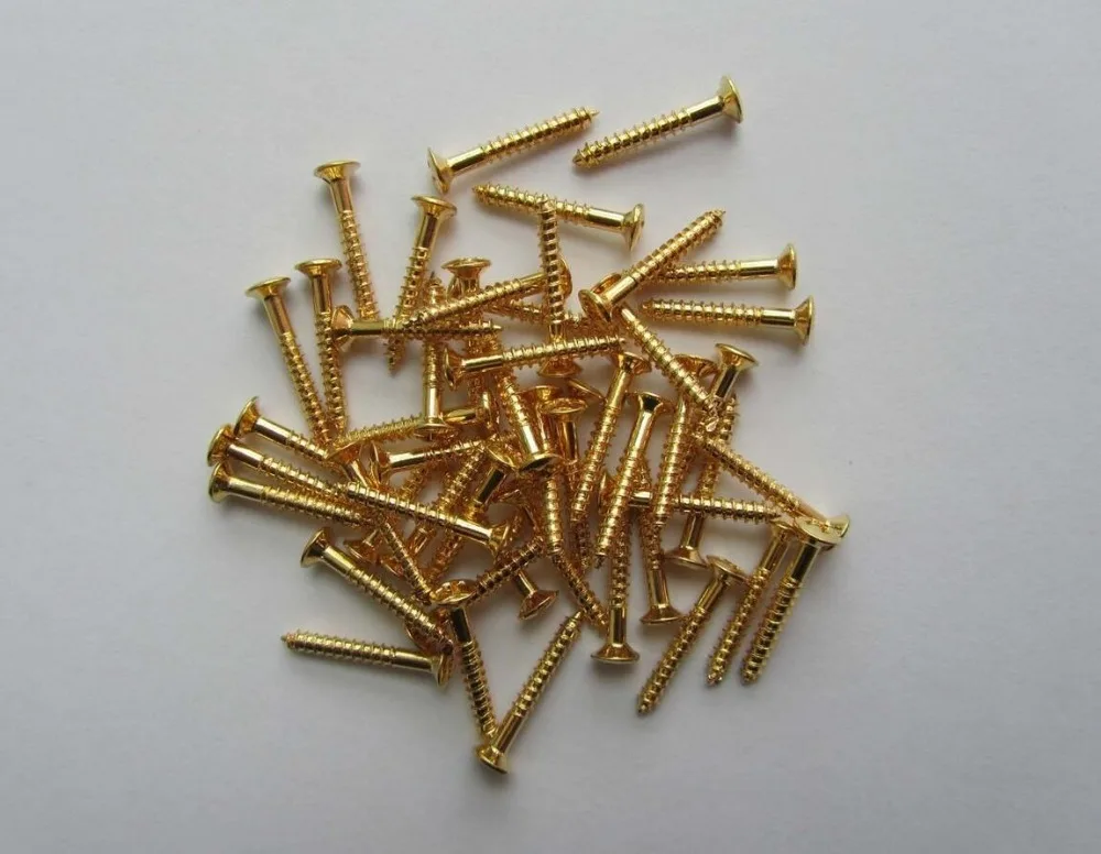 

Pack of 50 Gold Humbucker Pickup Ring Screws LP Pickup Frame Surround Screws