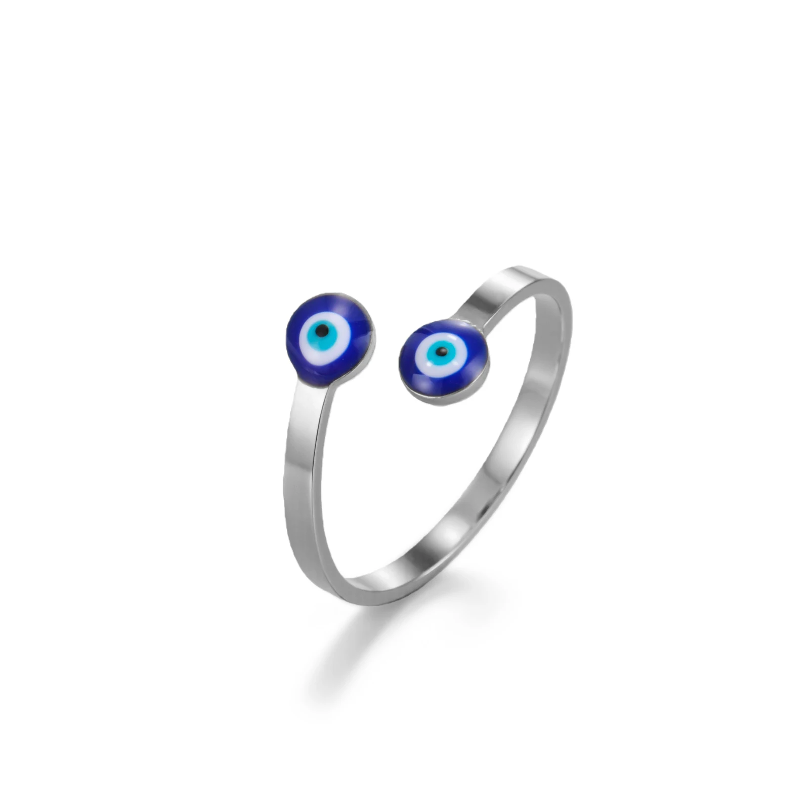Women's Adjustable Evil Eye Open Ring, Gold Color