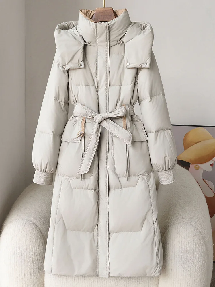 

High Quality 2024 New White Duck Down Jacket Autumn Winter Style Long Style