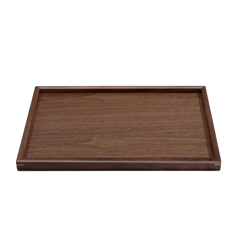 Japanese Style Black Walnut Tea Tray, Rectangular Dessert Tray, Cake Rack, Wooden Tableware, Light Luxury Coffee Tray Decoration