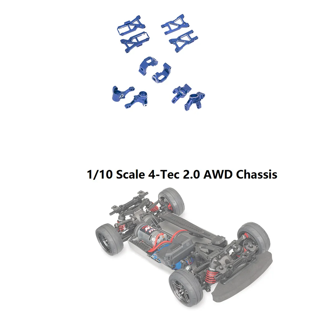 ABXE-10Pcs Metal Upgrade Parts Kit Suspension Arms Knuckle For Traxxas 4-Tec 2.0 3.0 4Tec 2.0 VXL 1/10 RC On-Road Car