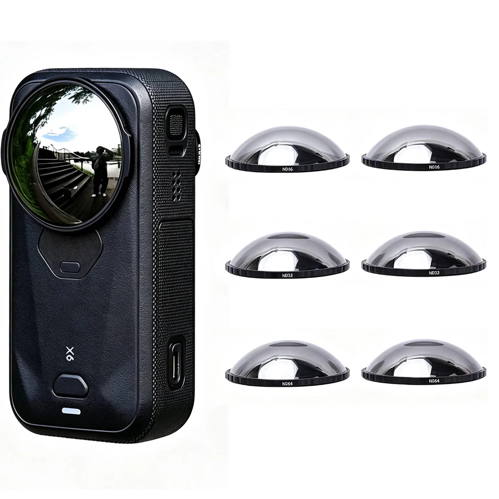 ND Filters Set for Insta360 X6, ND16 32 64,Light Reduction Auto Detect Neutral Density,Multi-Coated Optical Glass Aluminum Frame