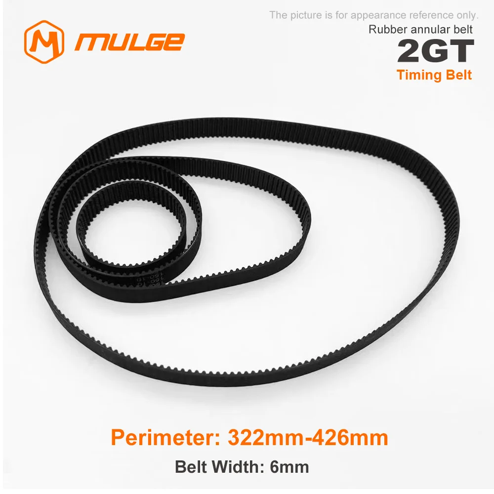 GT2 Closed Loop Timing Belt Rubber 2GT 6mm 3D Printers Parts 322/324/326mm-406/410/420/426mm Synchronous Belts Part