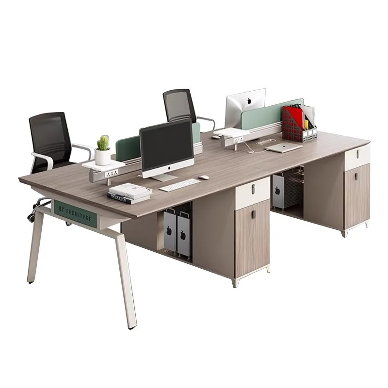 Minimalist modern 2/4 person creative staff 4 person office desk desk