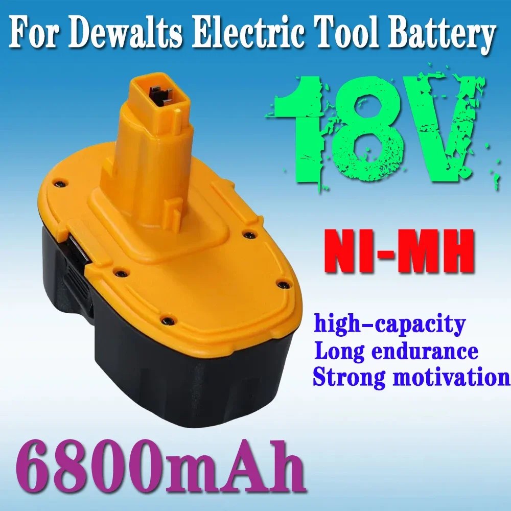 

For Dewalt DC9096 DE9039 DE9096 DE9098 DE9503 DC212 DC330 Cordless Drill Replacement Battery 18V 6800mAh Ni-MH Battery