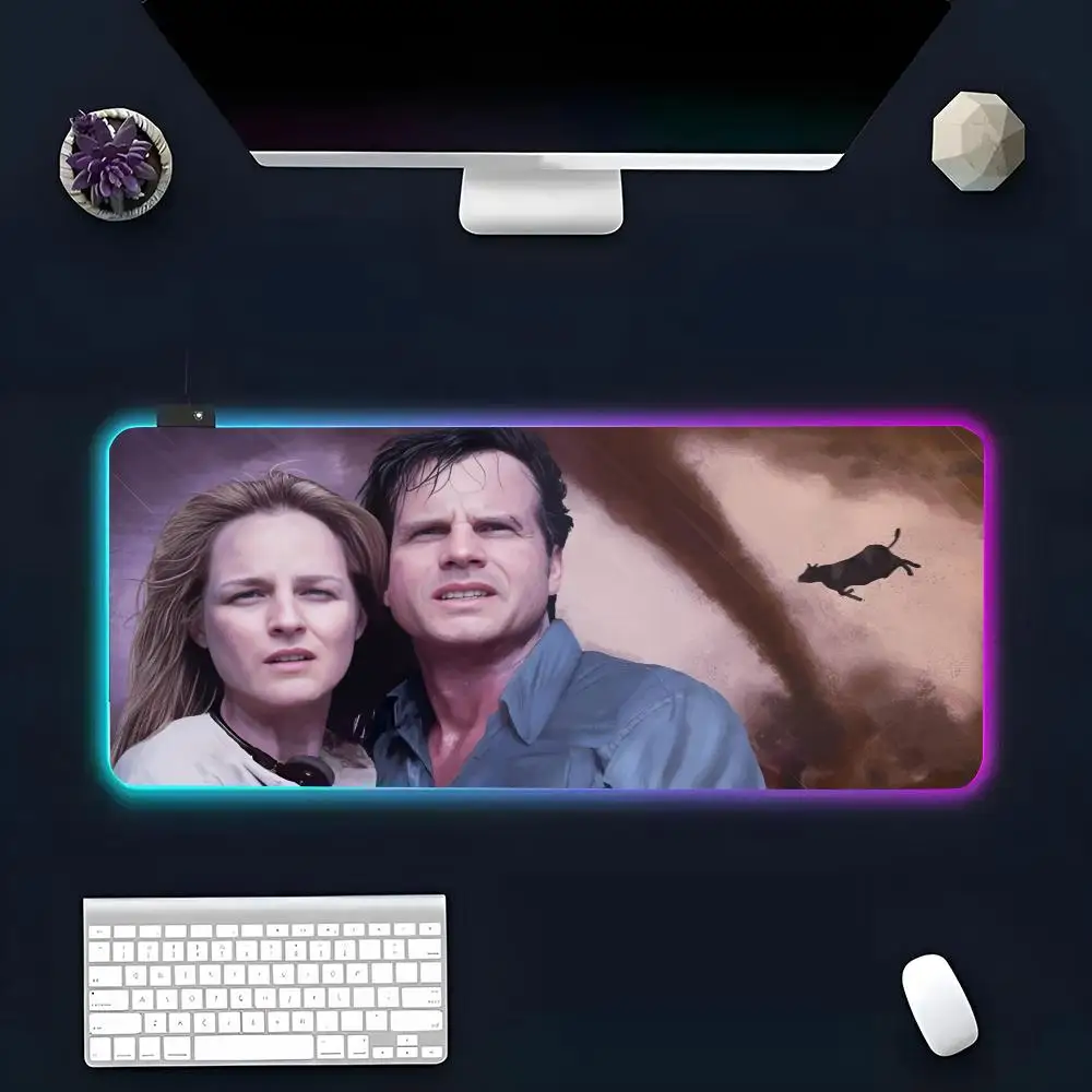 The Film T-Twisters Mouse Pad RGB Glow Personality Picture Custom PC Table Mat Carpet Mat Game Player Dedicated LED