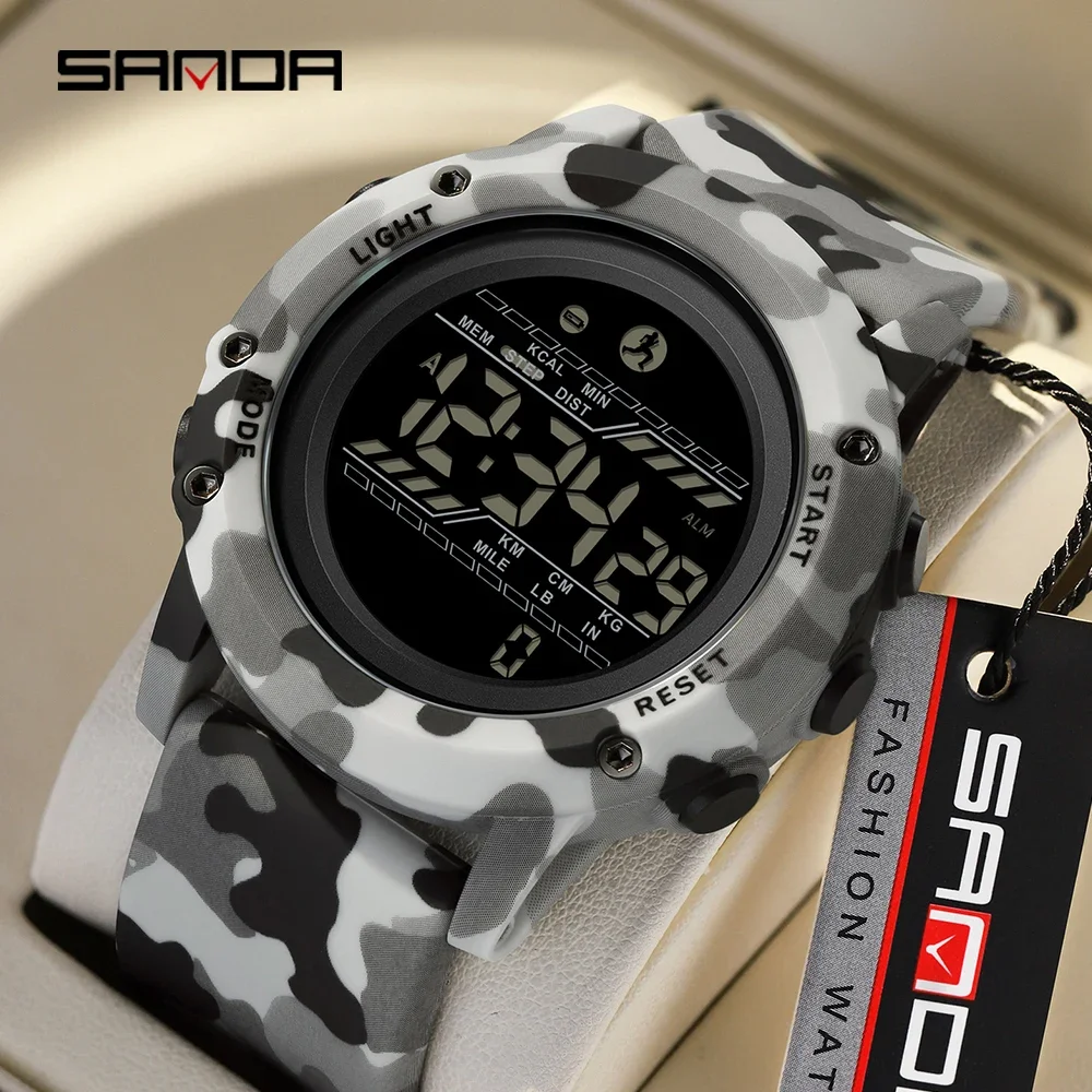 

SANDA Brand New 2180 Fashion Trendy Men's Watch Alarm Clock Sports Waterproof Multi functional LED Men's Electronic Watch