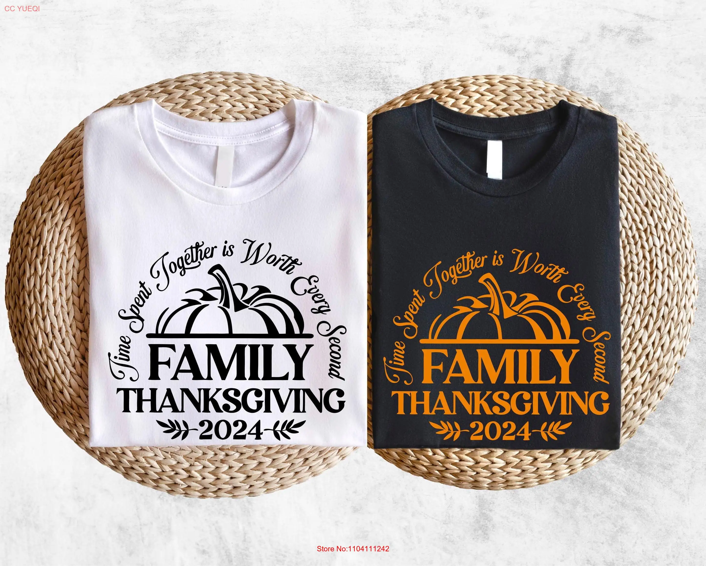 Семейная футболка на День Благодарения 2024. Время проведенное вместе стоит стоит каждый второй воссоединение. Благодарное сочетание.
