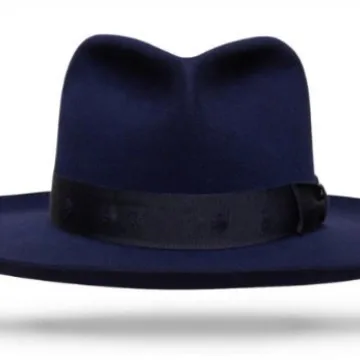 Wool Denim Navy Blue Vintage Jazz Top Hat Hot Sale In Europe And America Autumn And Winter Felt Hat