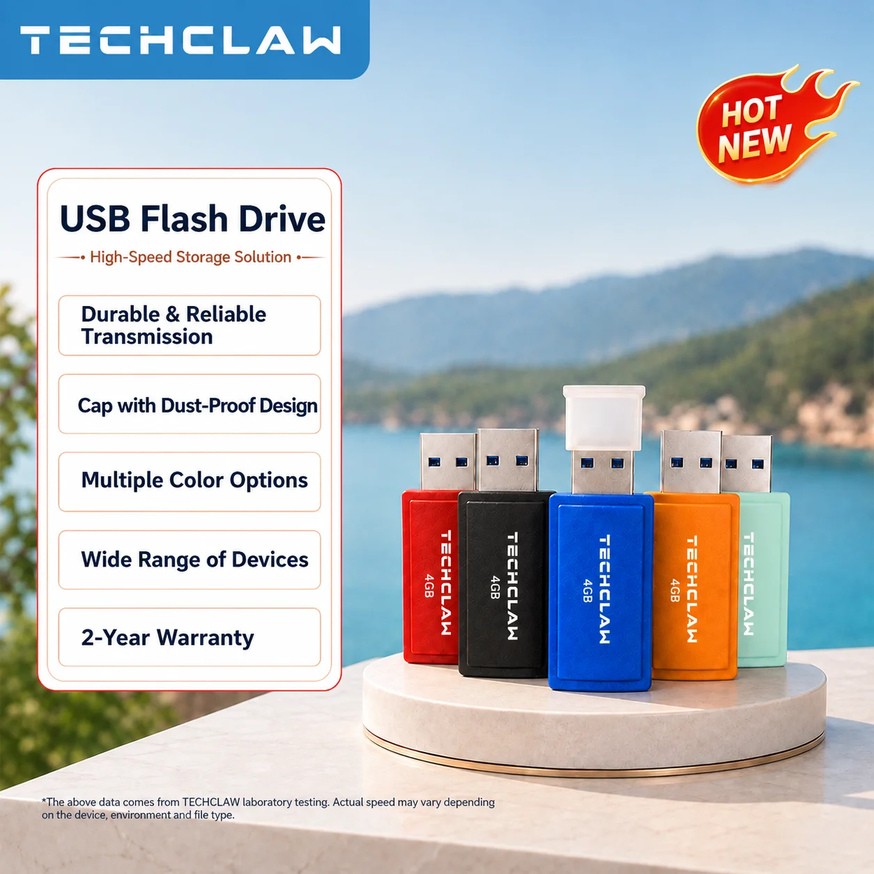 TECHCLAW Bulk 10 Pack FD1006 USB 2.0 Flash Drive 4GB 8GB Small Capacity USB Stick Plastic Pen Drive for Project Bidding Office