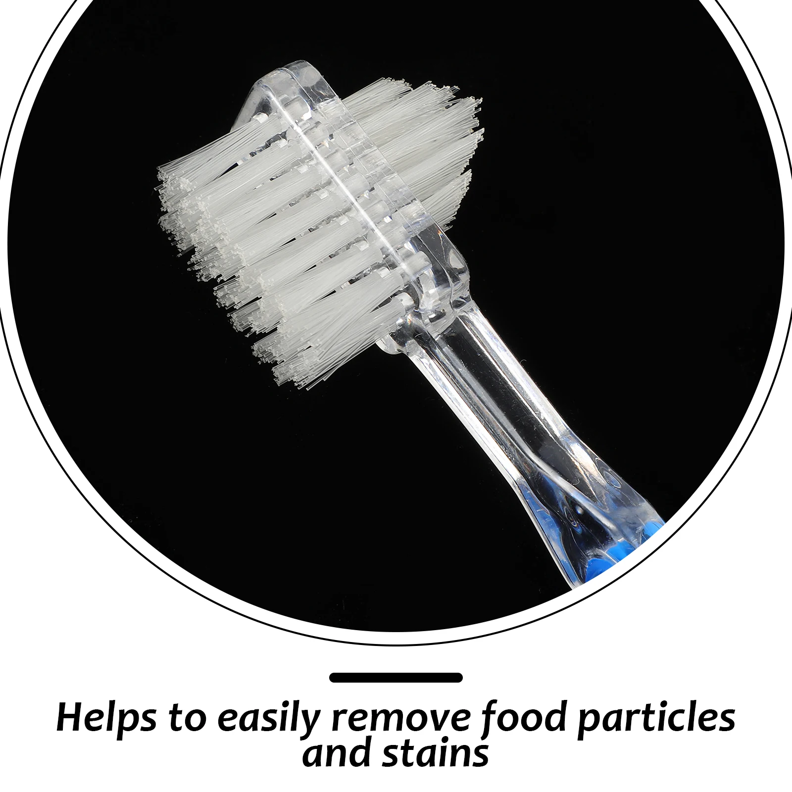 

3pcs Double Headed Denture Brush Multi-Tufted Angled Bristles Non-Slip Handle Deep Cleaning for False Teeth Fresh Breath