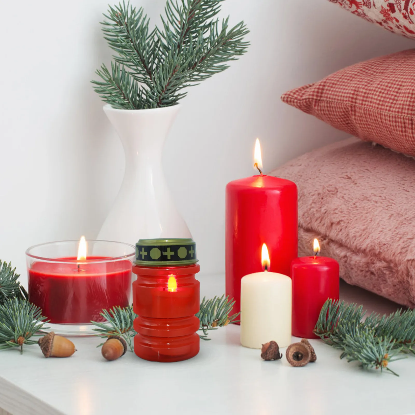 

Светодиодный электронный крест Иисуса Христа, красный, без пламени, для церкви, кладбища, мемориала, религиозных церемоний, молитв, декораций