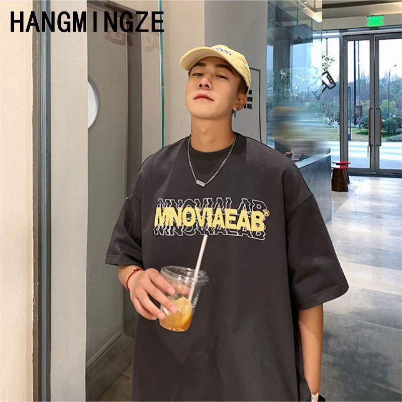 American 260GSM Printed T-shirts Men Oversized Summer Cotton Short Sleeve Tees Ins Male Top Streetwear Versatile Couple Clothes