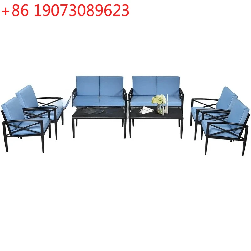 

8-Piece Patio Furniture Set With Aluminum Frame And Cushions,