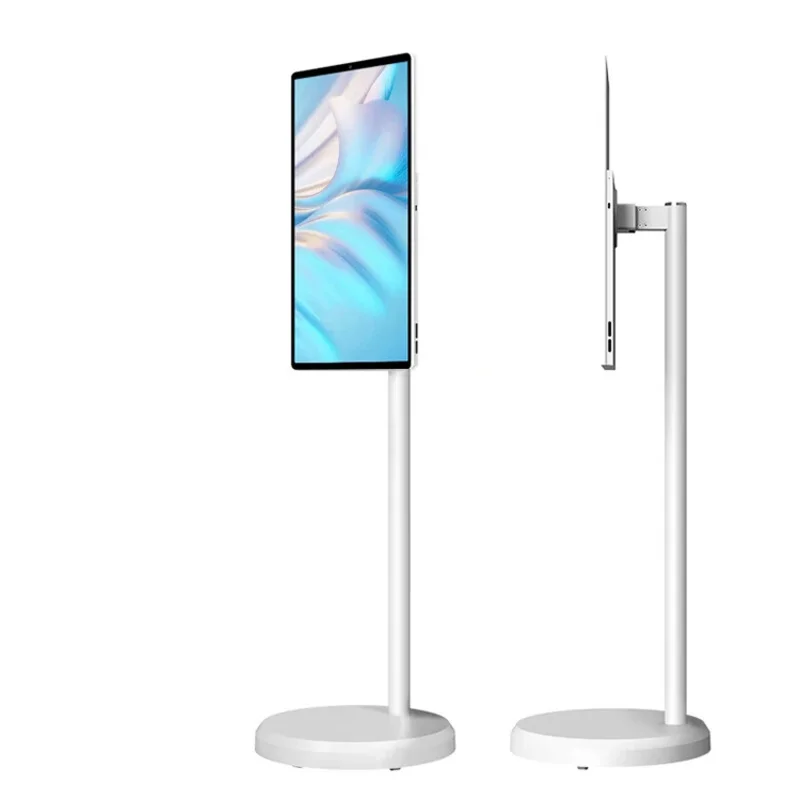 2025 21.5 Inch Portable Smart TV with White Cabinet Factory Monitor LCD for Digital Marketing Stand by Me TV