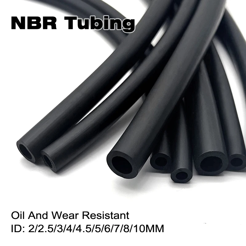 2M Black Fuel Line NitrileRubber NBR Hose ID 2/3/4/5/6/7/8/10mm Diesel Petrol Water Hose Engine Pipe For Motorcycle Accessories
