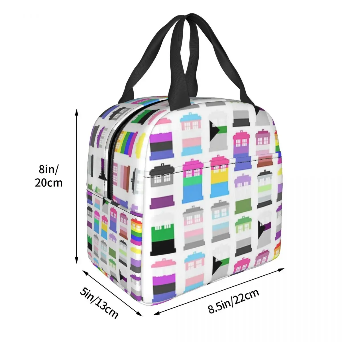 Doctor Who LGBT TARDIS Gay Pride Lunch Bags Insulated Bento Box Lunch Tote Resuable Cooler Thermal Bag for Woman Girl School