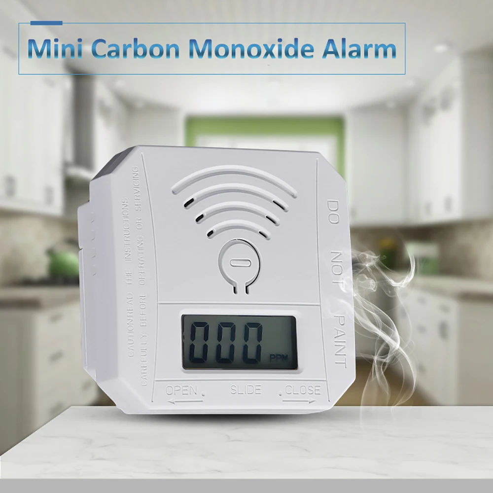 Carbon Monoxide Poisoning Warning Alarm Detector LCD CO Sensor Work Alone Built In 85dB Siren Sound Independent