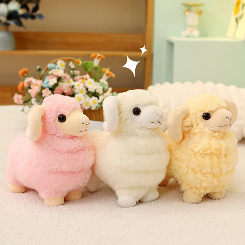 Cartoon cute standing pose goat plush doll Funny Sheep Toy Home Decoration Ornament Children's soothing toys birthday gift