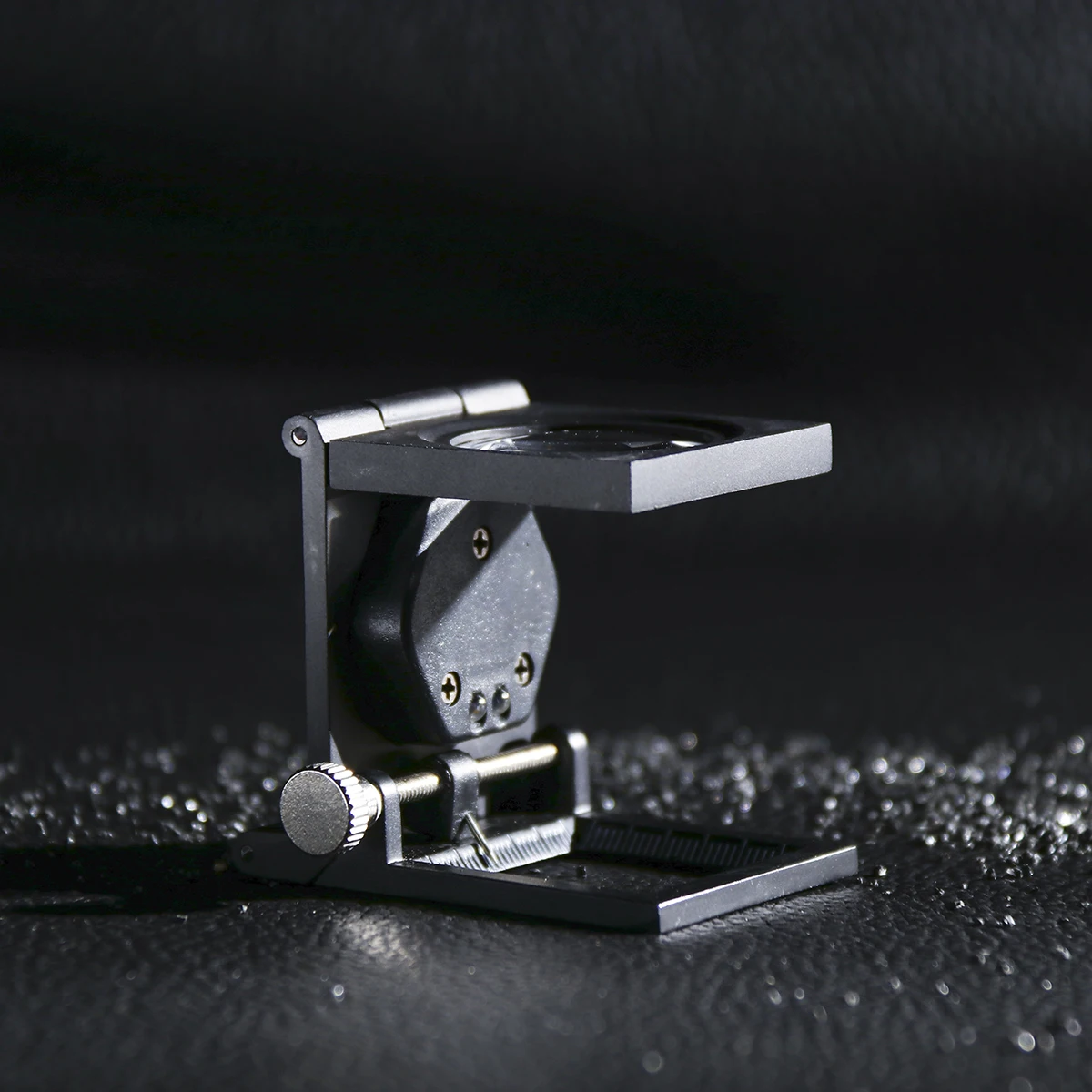 

8X Folding Led Magnifying Glass 24Mm Optical Lens Black Tool For Maps Jewelry Coins Circuit Boards Reading Loupe