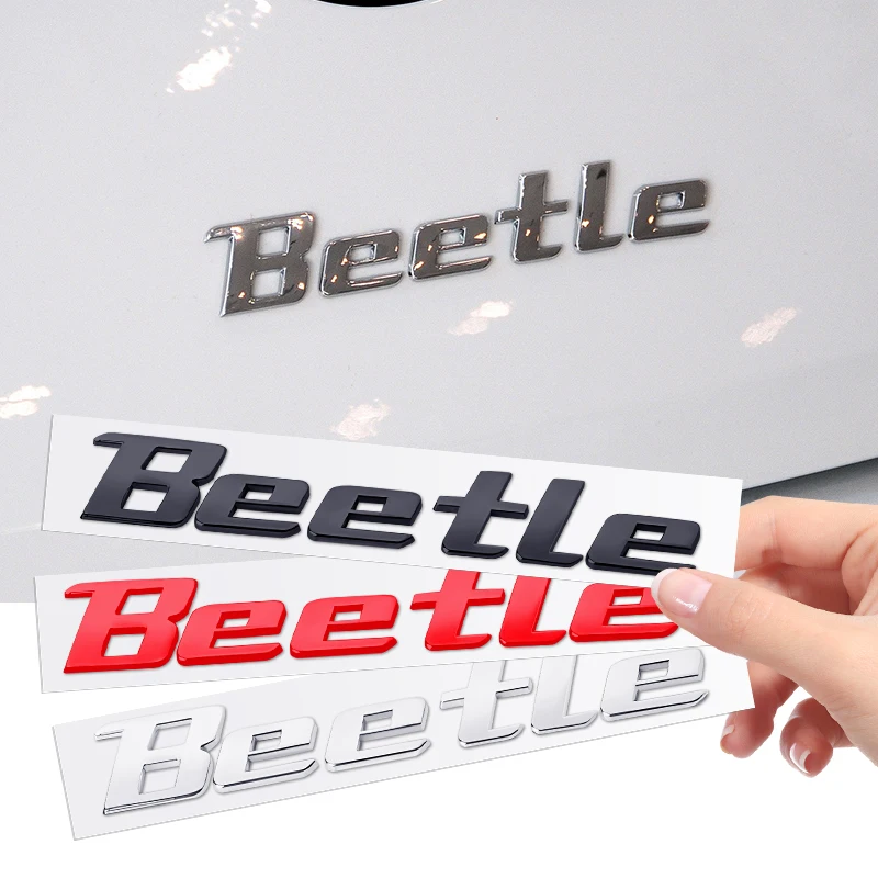 1PCS Metal Beetle Car Letter Logo Sticker Tail Bumper Badge Auto Rear Trunk Emblem Styling Accessories For Volkswagen VW Beetle