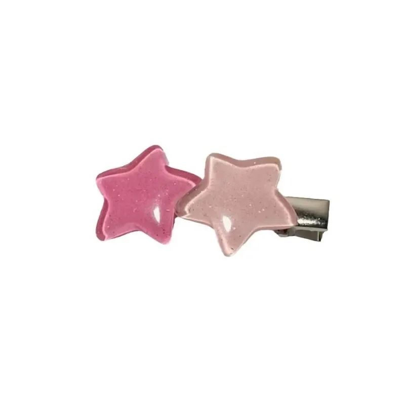 

Alloy hair accessories cute dopamine fine sparkling color blocked star hair clip duckbill clip sweet girl edge clip bangs clip