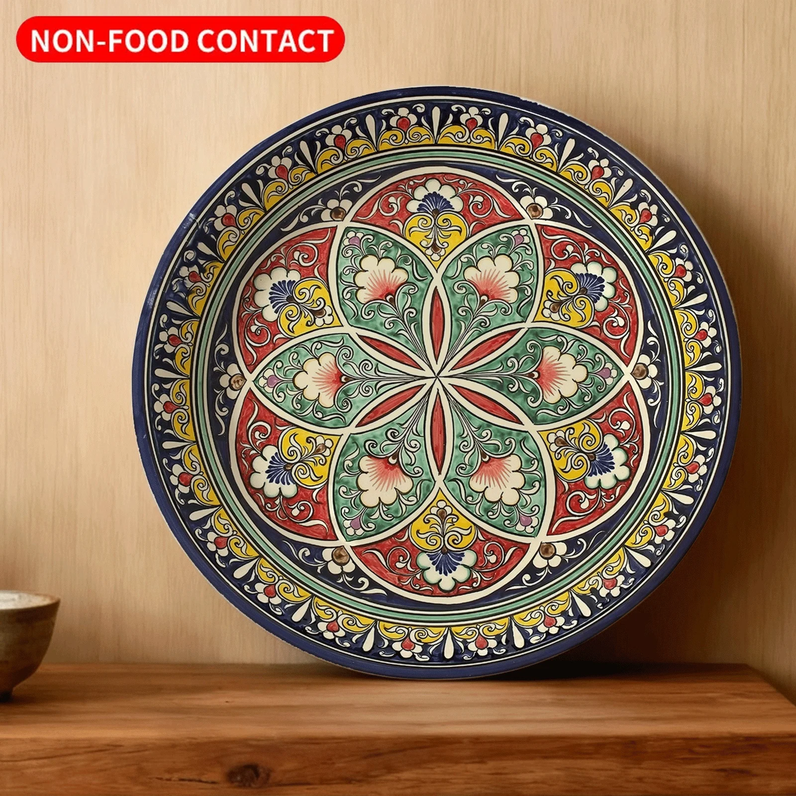 Single Decorative Plate, Blue and White Porcelain with Classic Elegant Patterns, Non-Food Contact Ceramic Wall Art, Suitable