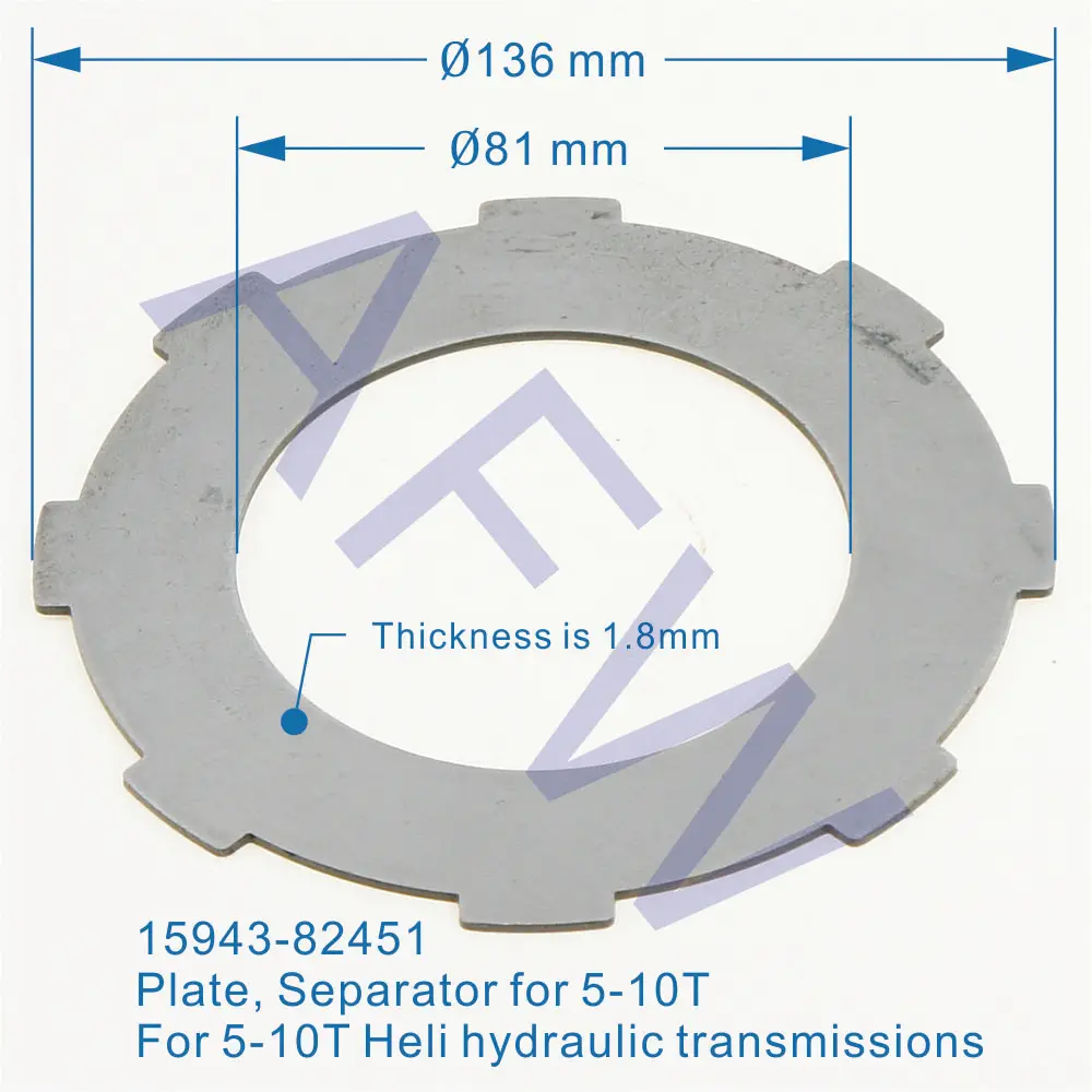 

15943-82451,Plate, Separator , For 5-10T Heli forklift hydraulic transmissions.