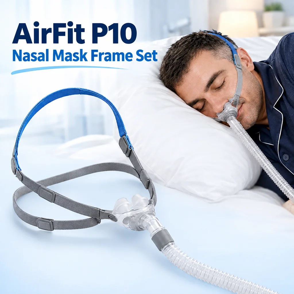 AirFit P10 Replacement Nasal Pillows with Frame ,Reinforced Tube Adjustable Strap Compatible with AirFit P10 systerm