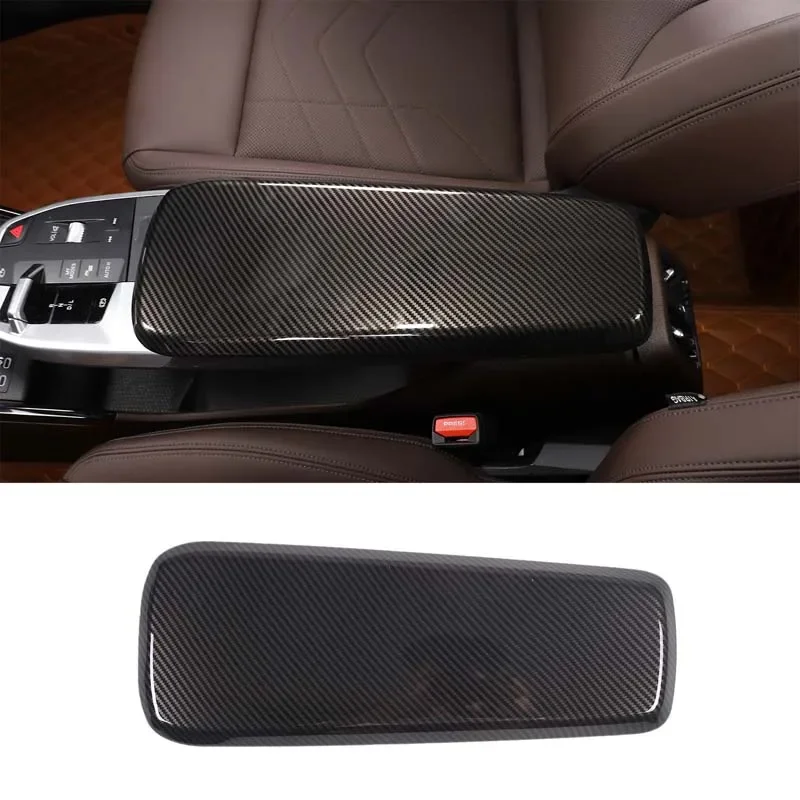 

For BMW X1 IX1 U11 2023-2024 ABS Carbon Fiber Car Armrest Box Stowing Tidying Cover Trim Stickers Car Accessories