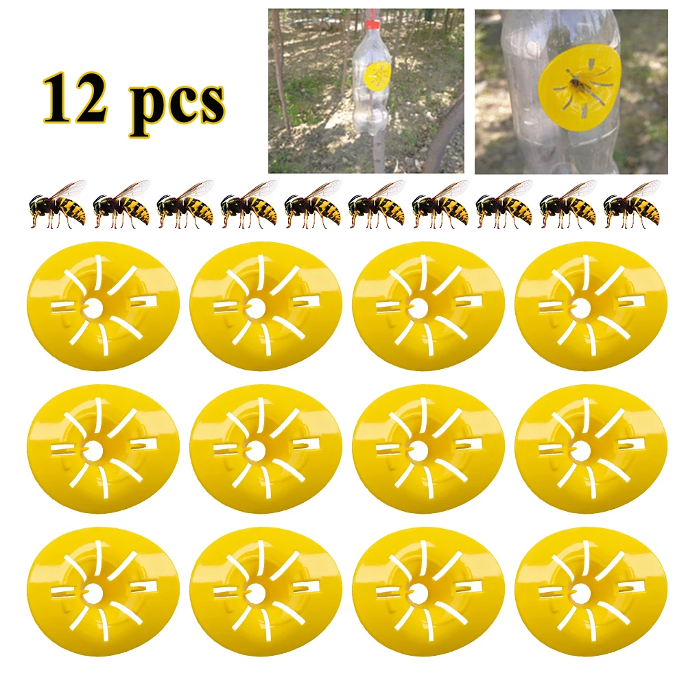 Piège à guêpes Hornet, type de fleur en plastique, contrôle des appâts antiparasitaires, outils de ferme de jardin, 12 pièces