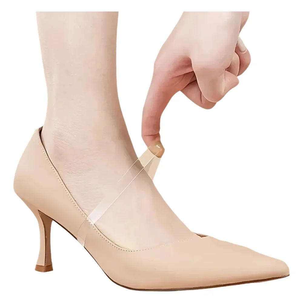 Attaches de lacets invisibles transparentes pour femmes, sangles antidérapantes pour talons, empêchent le glissement des talons, lacets de chaussures sécurisés sans nœuds pour talons