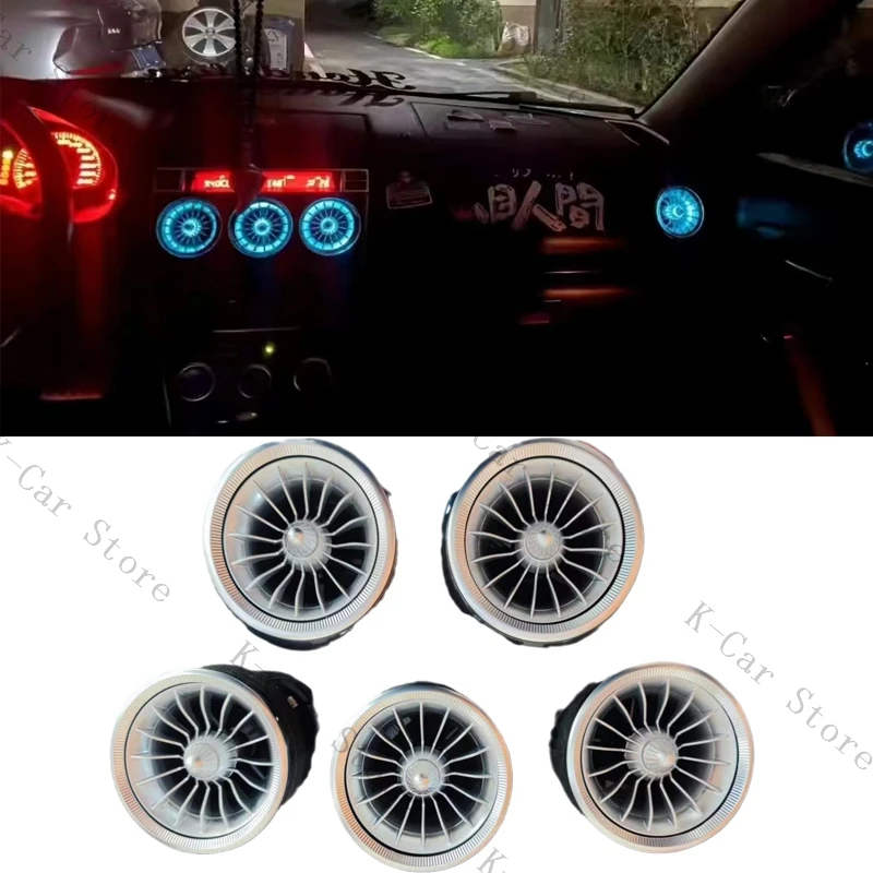 For Mazda 6 2006-2015 Car LED Front Dashboard Suspension Style Air Condition Vent Outlet Turbo Interior Trim Vent Accessories