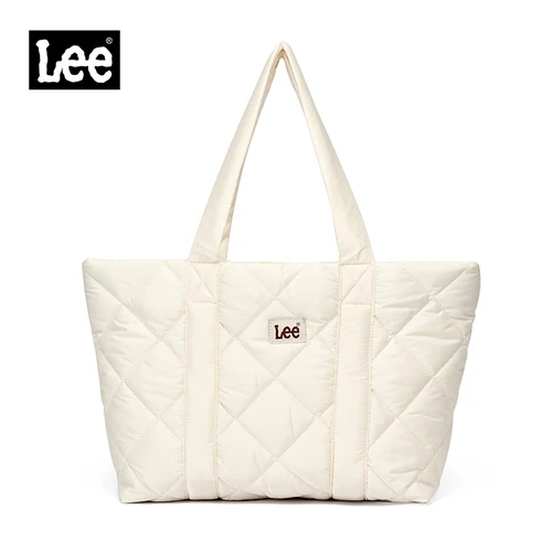 LEE, bolso grande y suave para mujer, tamaño grande, estudiantes universitarios, portátil, libro, bolso de mano acolchado, bolsos escolares de compras rellenos de plumas para mujer