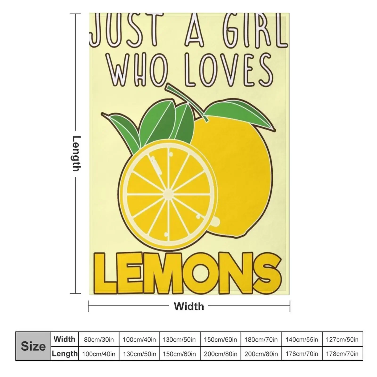 Just A Girl Who Loves Lemon. Throw Blanket couch cozy soft plush fuzzy picnic outdoor blanket