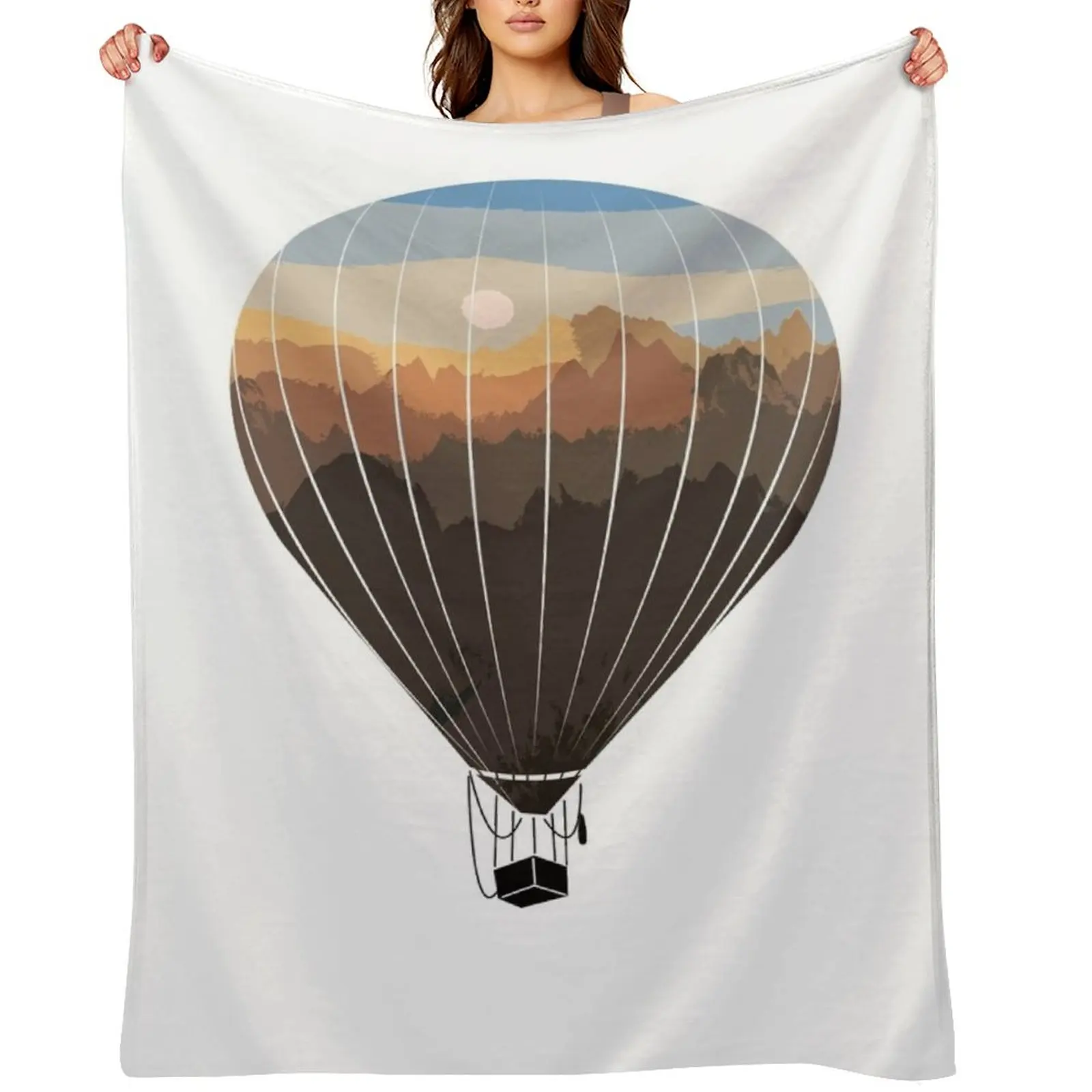 

Hot air balloon panorama view balloon ride Throw Blanket Designers Decorative Sofas Loose Bed Blankets