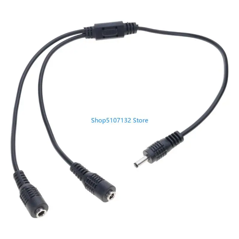 87HD Y Splitter Cable DC3.5mm x 1.35mm 1 Male to 2 Female Adapter Cord for CCTV Security Camera LED Strips Light 35cm