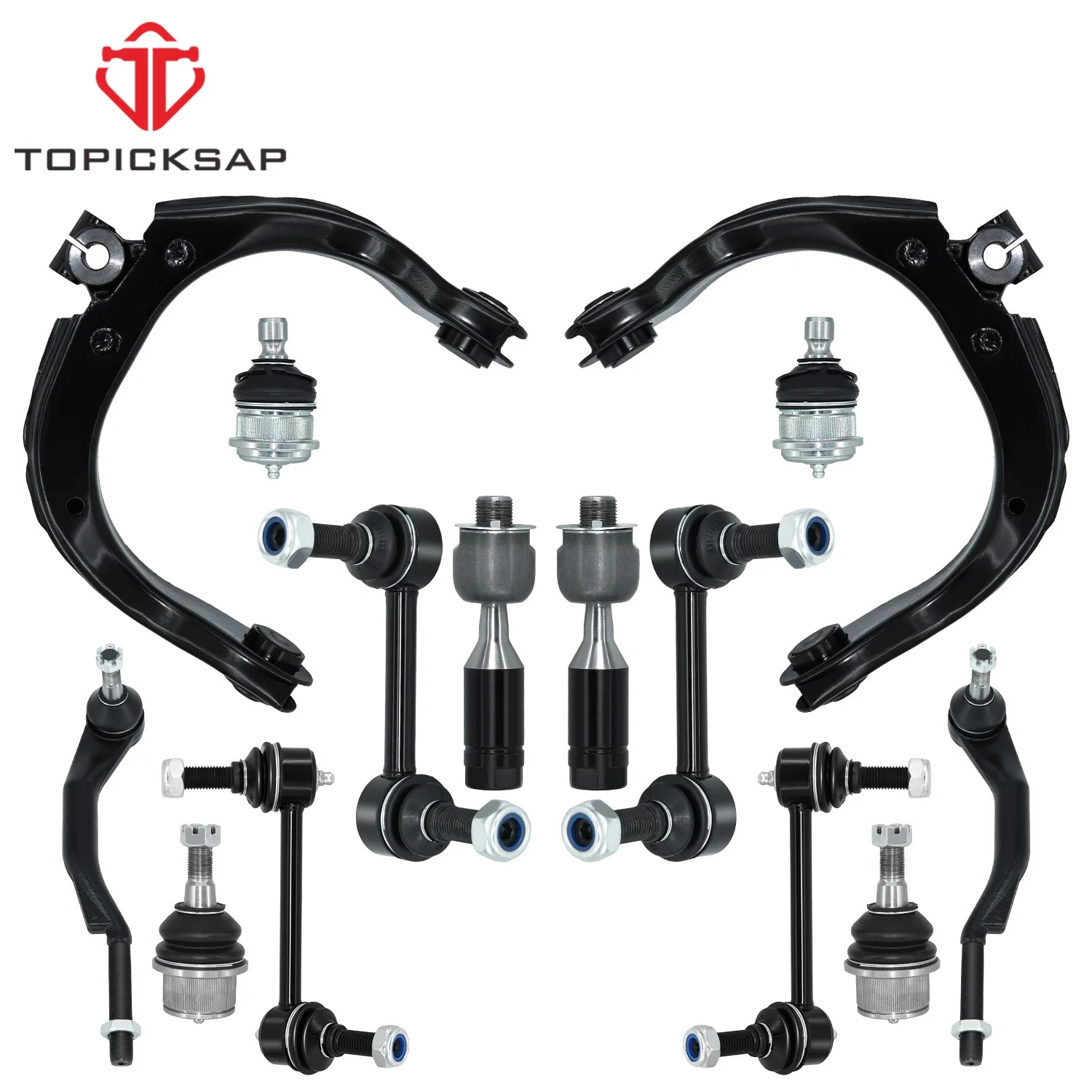 

TOPICKSAP 14pcs Control Arm Ball Joint Tie Rod Kit for Buick Rainier Chevrolet Trailblazer GMC Envoy Oldsmobile Bravada 2004-07