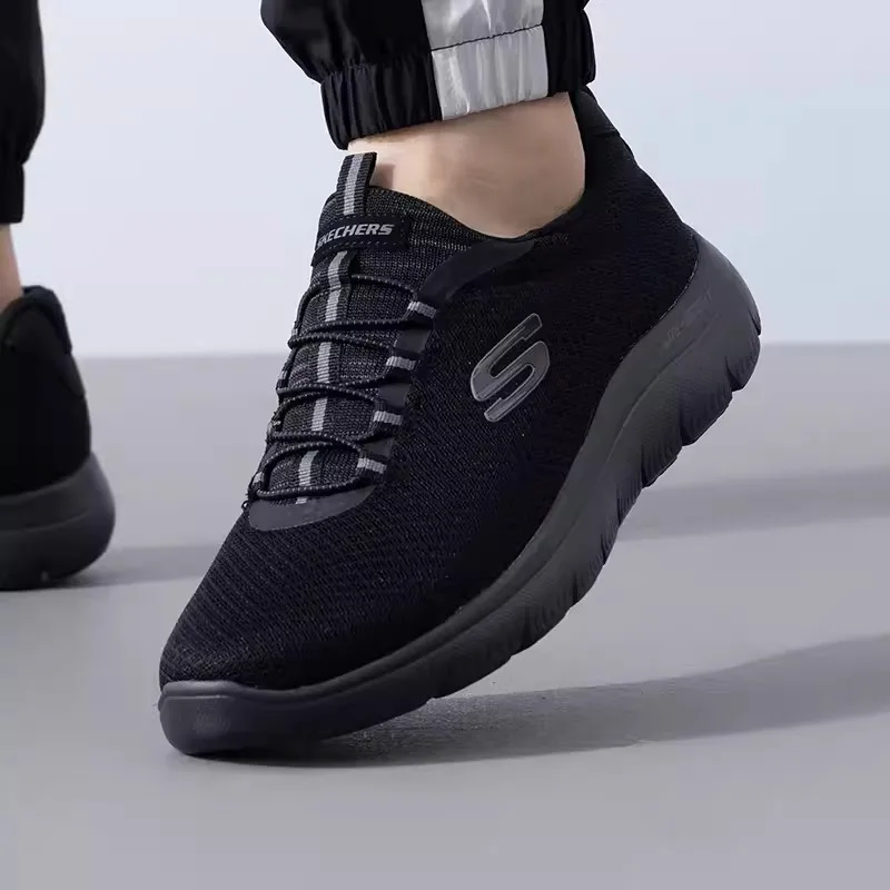 Мужские кроссовки Skechers Летние повседневные прогулочные туфли с дышащей сеткой