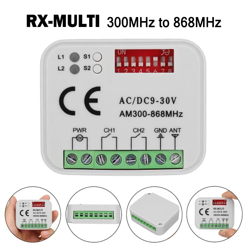 

RX-MUTLI 300–868 МГц приемник гаражных ворот для SOMMER Pearl Vibe Twin Status 4018V000 4019V000 TX55-868-4 4020 TX02-868-4 4031