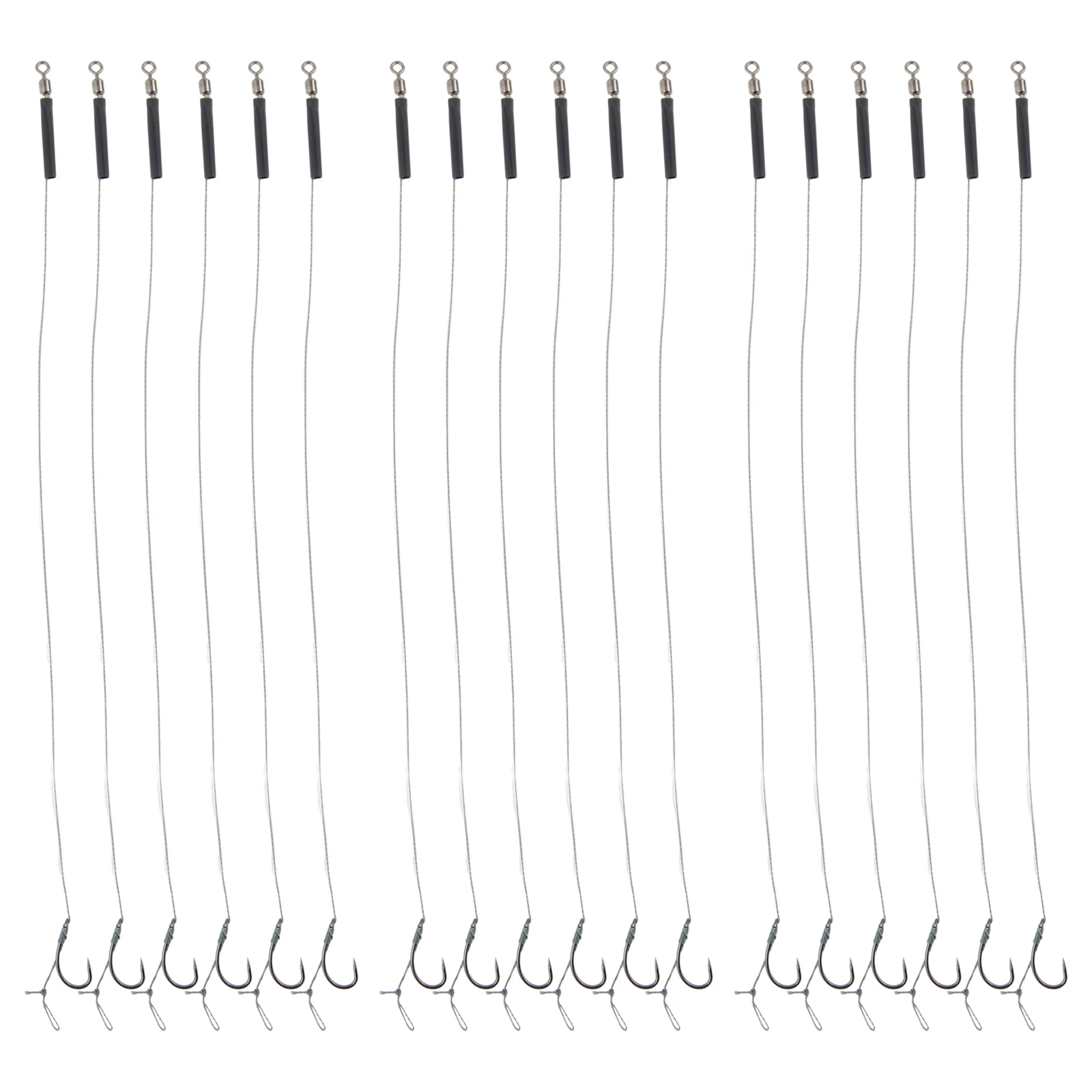 30pcs Hair Rigs Barbless Handmade Steel Dali Ma Fish LineSingle Hook With 12lb Braid String Hook European Carp Fishing Set Parts