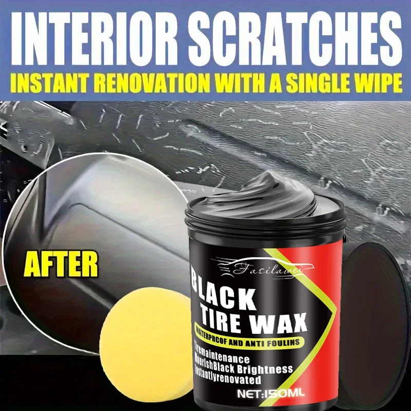 NEWBlack Crystal 150g plastic en rubberen reparatiepasta - krasverwijderaar, verbetert de glans, anti-veroudering en vervaging, langdurig 2-3 jaar
