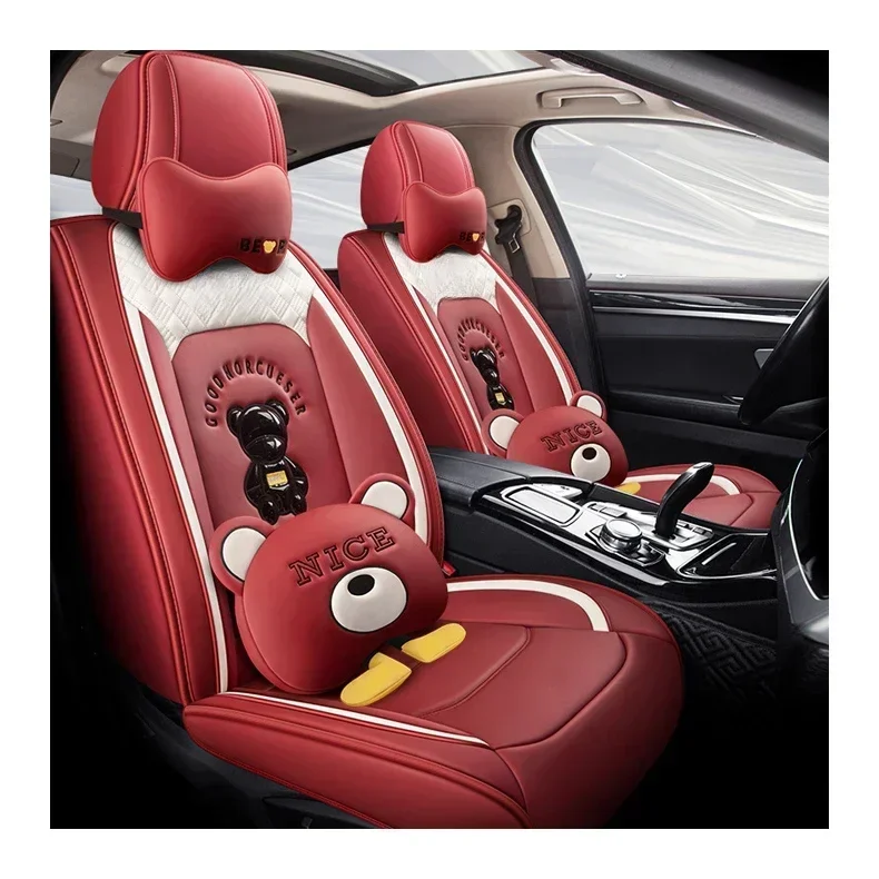 4 Pc 2024 New Arrival Car Interior Accessories Full Set Four Seasons Universal Leather Car Seat Cover