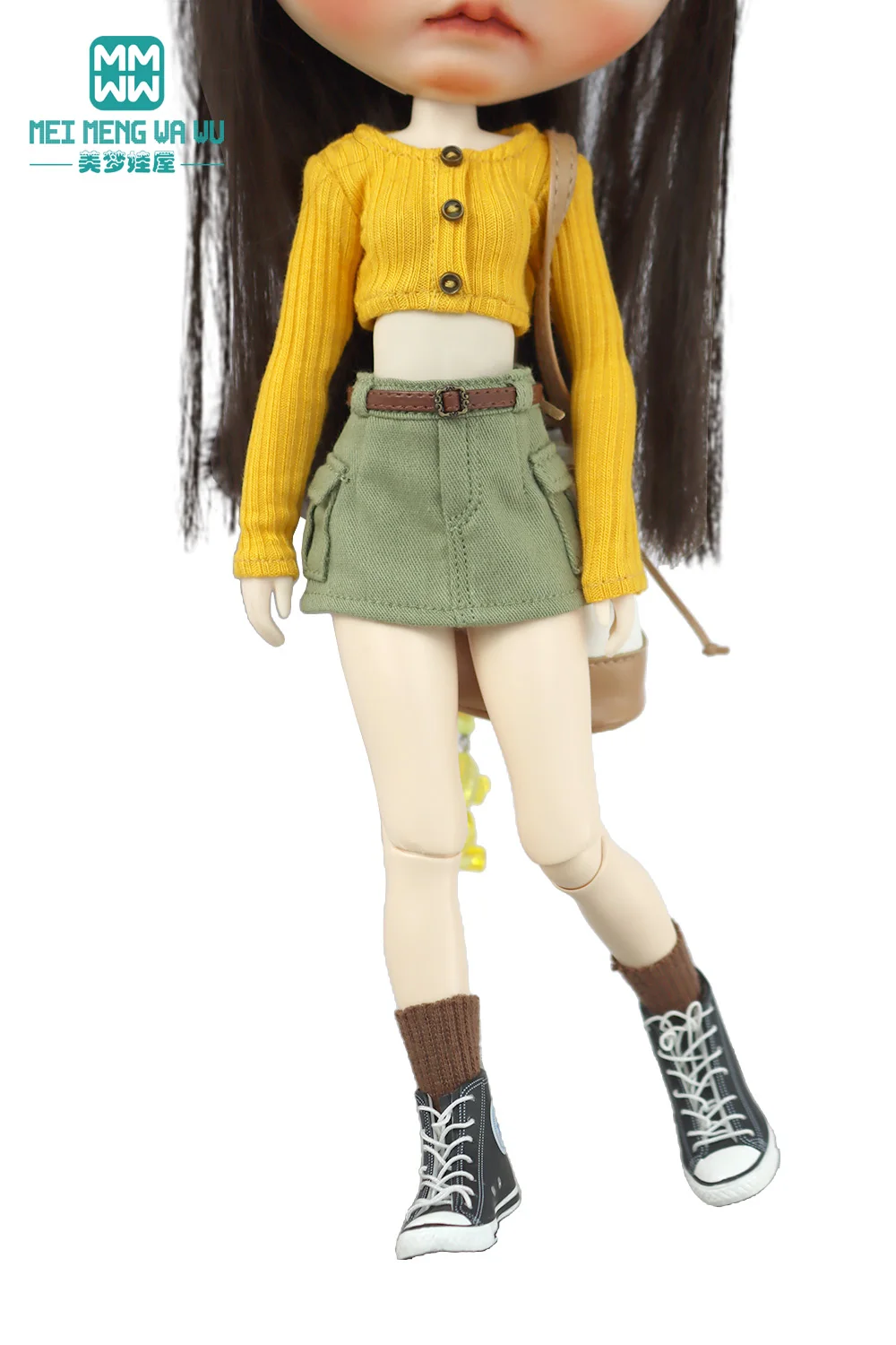 28 cm Blyth-Puppenkleidung, modische bonbonfarbene Blusen, Mini-Jeansröcke für OB23 OB24 Azone-Puppenzubehör – Detail 17