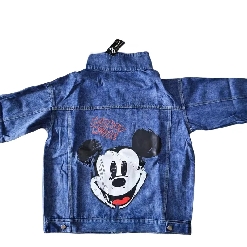 Cartoon Clothing Mickey Printed Denim Jacket Women\'s Spring And Autumn Loose Preppy Style Large Size Jacket Cartoon Casual Top