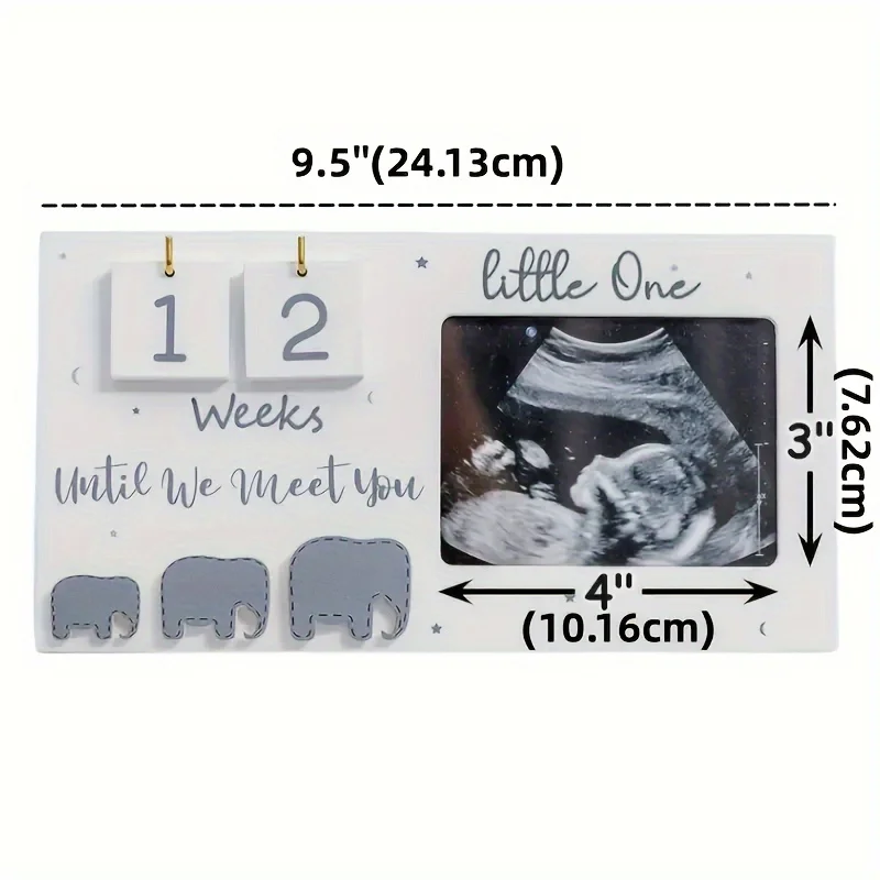 1pc Pregnancy Countdown Ultrasonic Baby Announcement Photo Frame, Living Room Bedroom Desktop Decoration Home Room Decoration, M