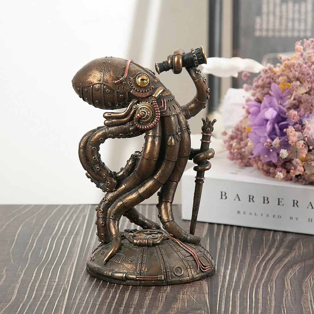 

Steampunk Wind Mechanical Traveler Octopus Sculpture Decoration Simple Home Atmosphere Ornament Gift