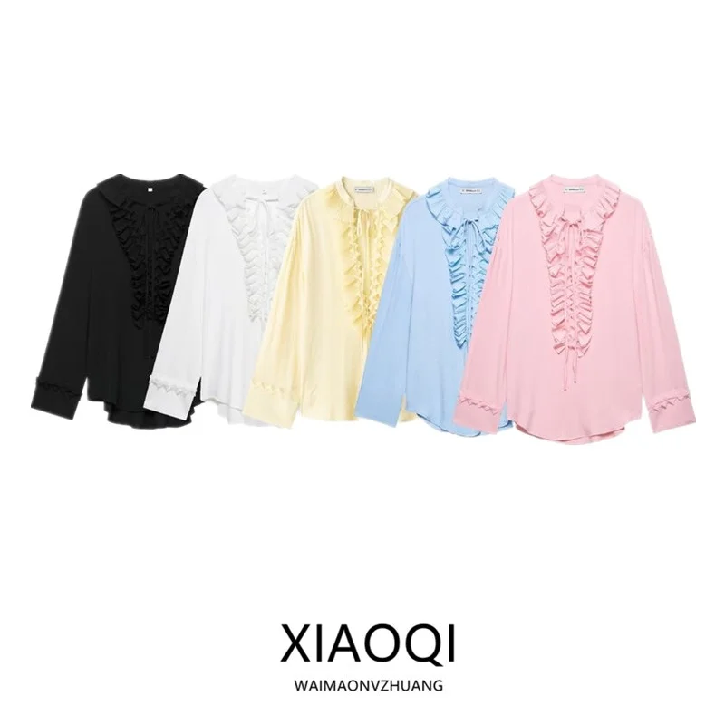 

Женская свободная длинная блузка Sve V-Ne, весна 2021, универсальная модная повседневная одежда, удобная женская блузка для всех сезонов