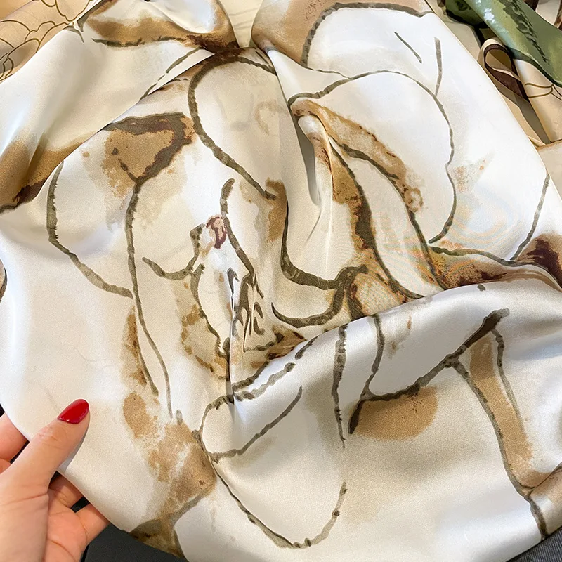 180*90cm Luxury Brand New Style Autumn Winter Popular Flower Headcloth Women Fashion Silk Print Scarf Ladies Beach Shawl foulard