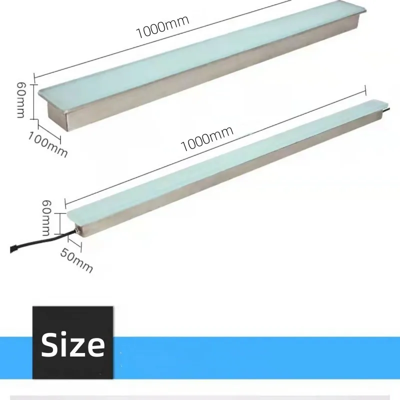 Imagem -06 - Lâmpada de Assoalho Led Embedded Outdoor Ip65 Impermeável Longa Tira Enterrado Lâmpada para Praça Parque e Pátio Aço Inoxidável